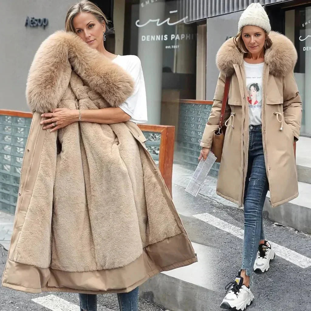 Alessia Vieri | Luxurious Long Winter Coat with Soft Fur Collar 3