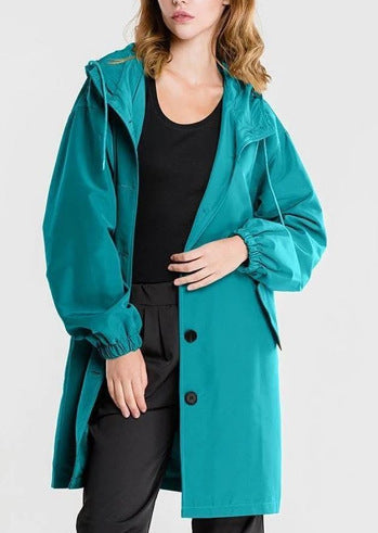 All-Season Women’s Hooded Windbreaker – Lightweight Casual Mid-Length Jacket with Comfortable Fit 0