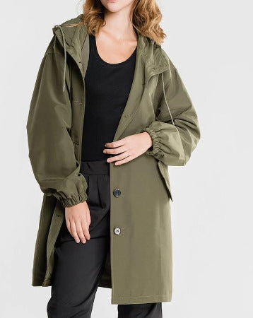 All-Season Women’s Hooded Windbreaker – Lightweight Casual Mid-Length Jacket with Comfortable Fit 1