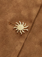 Amyra | Suede Fitted Metal Button Jacket 7