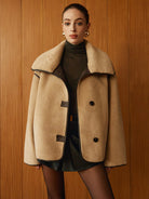 Angelica | Contrast Piping Shift Minky Coat 0