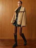 Angelica | Contrast Piping Shift Minky Coat 3