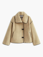 Angelica | Contrast Piping Shift Minky Coat 7