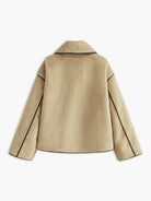 Angelica | Contrast Piping Shift Minky Coat 8