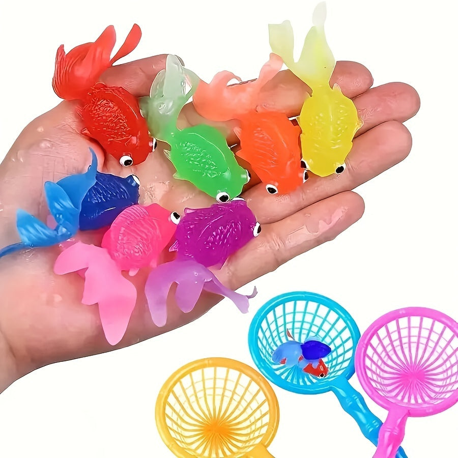 AquaFin | Floating Rubber Fish Bath Toy Set – 12-Pack for Toddlers 0