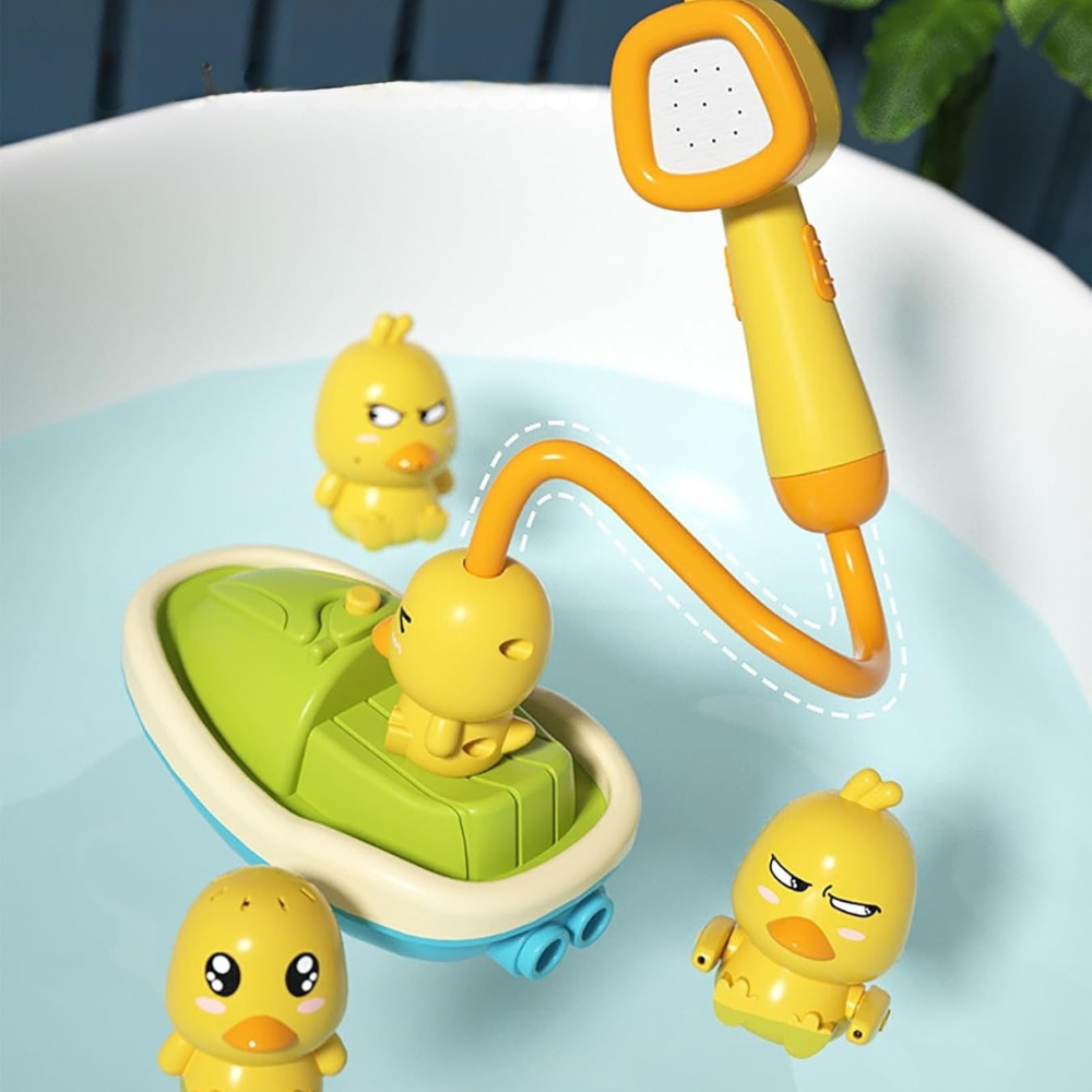 AquaTots | Bath Toy Set with Floating Ducks and Gentle Water Sprayer 1