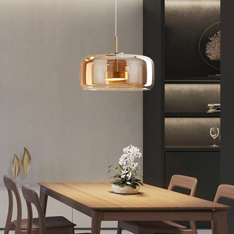 AuraGlass Pendant Light – Retro Gold LED Pendant Light in a Glass design, casting a warm and inviting glow. 10