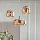 AuraGlass Pendant Light – Retro Gold LED Pendant Light in a Glass design, casting a warm and inviting glow. 2