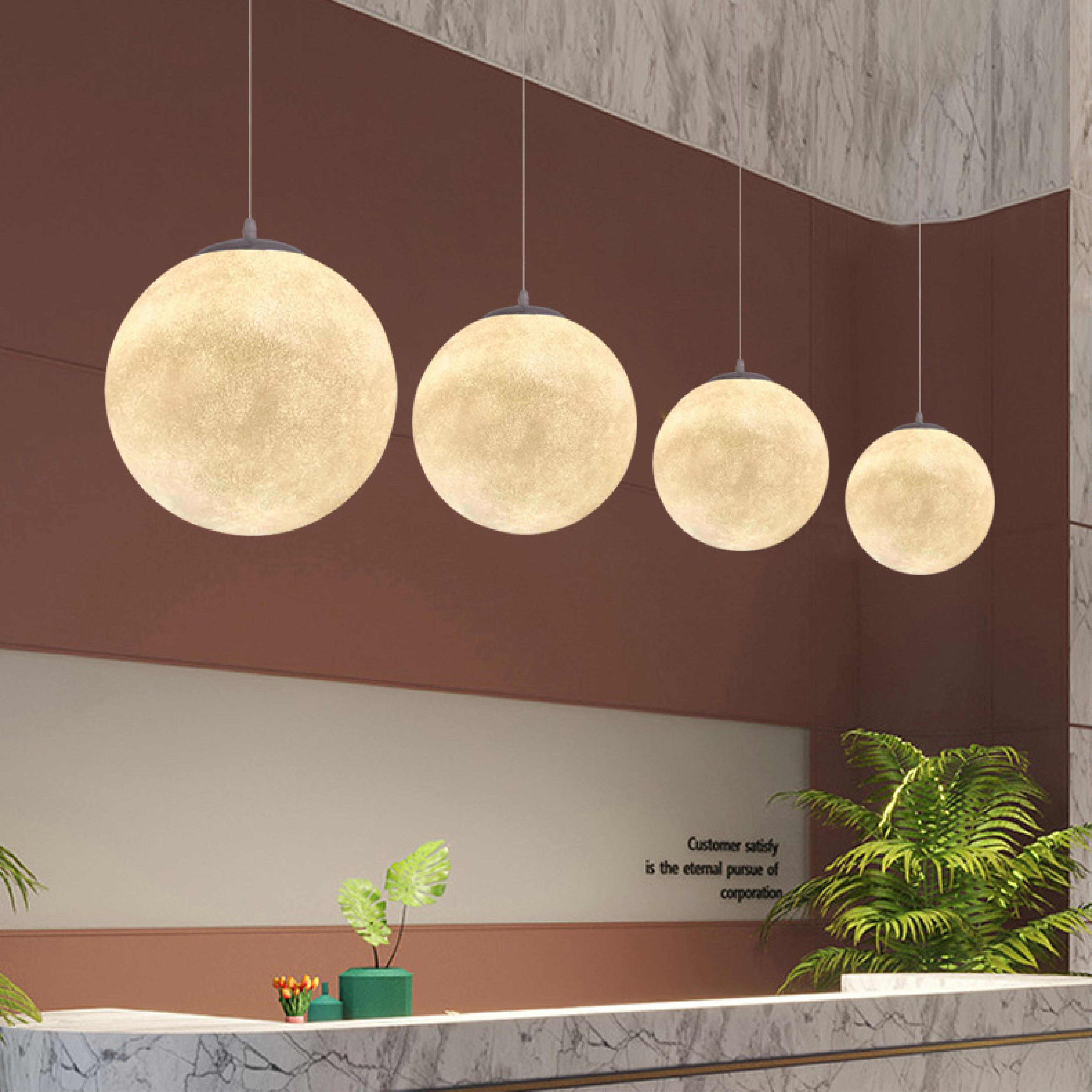 Auralis | Glowing Moon Pattern Hanging Lamp 3