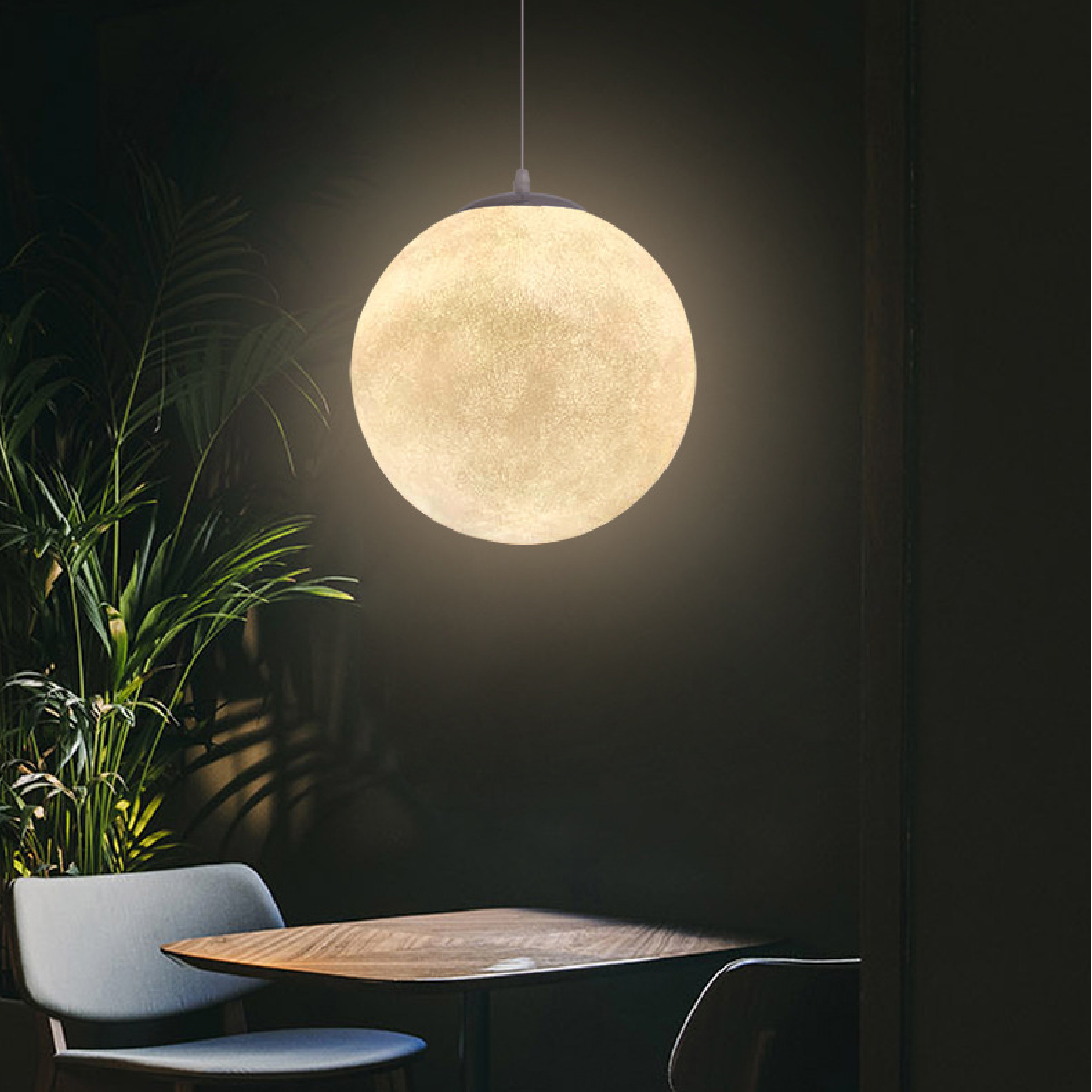 Auralis | Glowing Moon Pattern Hanging Lamp 4