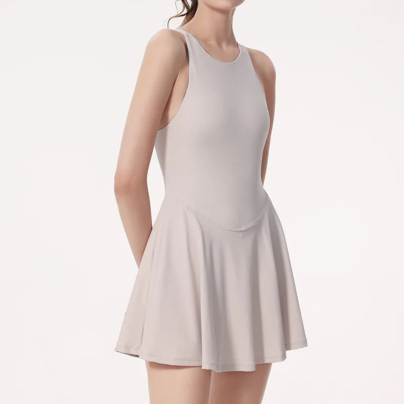 Ava | Stylish Sleek Bodysuit Gym Wear with Skirt 3