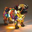 CanineGlow | Charming Colorful Tiffany Style Dog Lamp for Dog Lovers 10