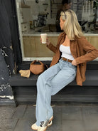Casual Women’s Oversized Jacket with Button Closure – Mid-Length Relaxed Fit Coat for Everyday Wear 2