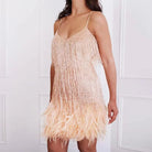 Celestia | Glamorous Sparkling Sequin Feather Cocktail Dress 3
