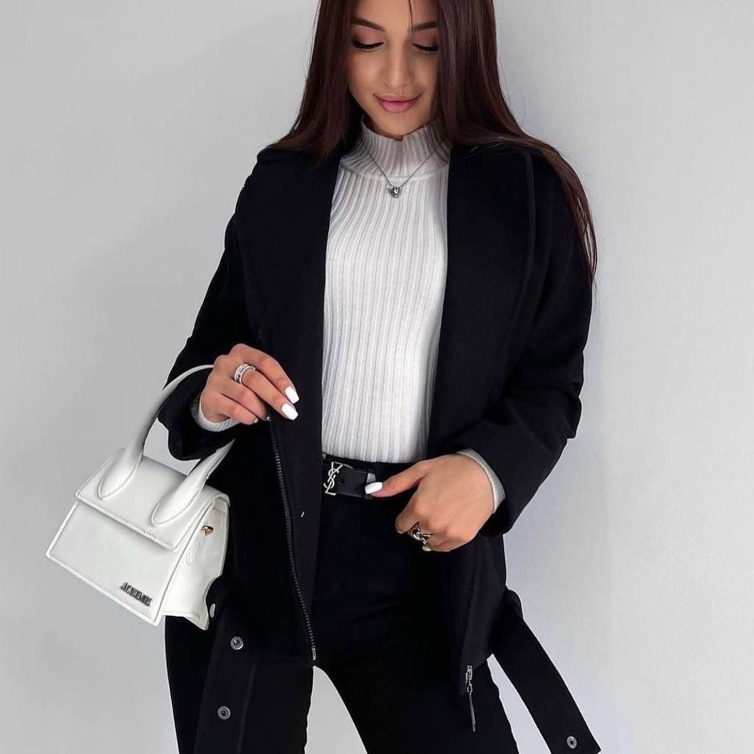 Clara Vienne | Trendy Women's Mid-Calf Jacket with Asymmetrical Zip 2