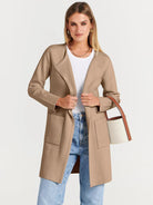 Classic Women’s Wool Blend Coat – Relaxed Fit Knee-Length Winter Coat with Wide Lapel for Everyday Elegance 2