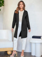 Classic Women’s Wool Blend Coat – Relaxed Fit Knee-Length Winter Coat with Wide Lapel for Everyday Elegance 4