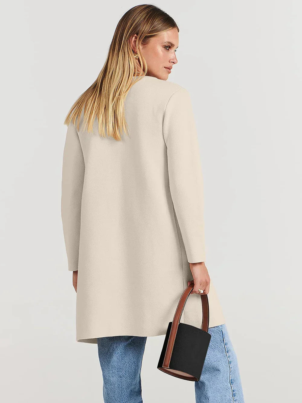 Classic Women’s Wool Blend Coat – Relaxed Fit Knee-Length Winter Coat with Wide Lapel for Everyday Elegance 8