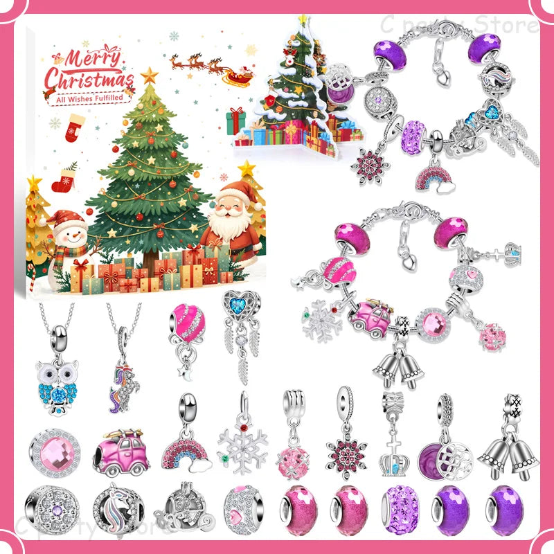 CrystalJoy | Festive Kids’ Christmas Countdown Bracelet Set with Colorful Beads 1
