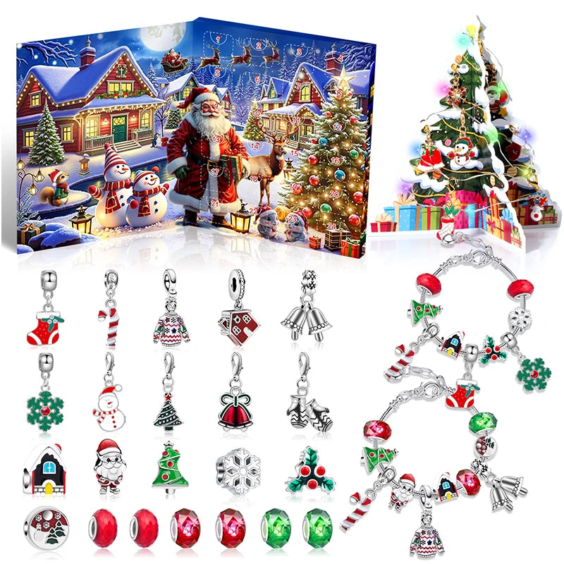 CrystalJoy | Festive Kids’ Christmas Countdown Bracelet Set with Colorful Beads 7
