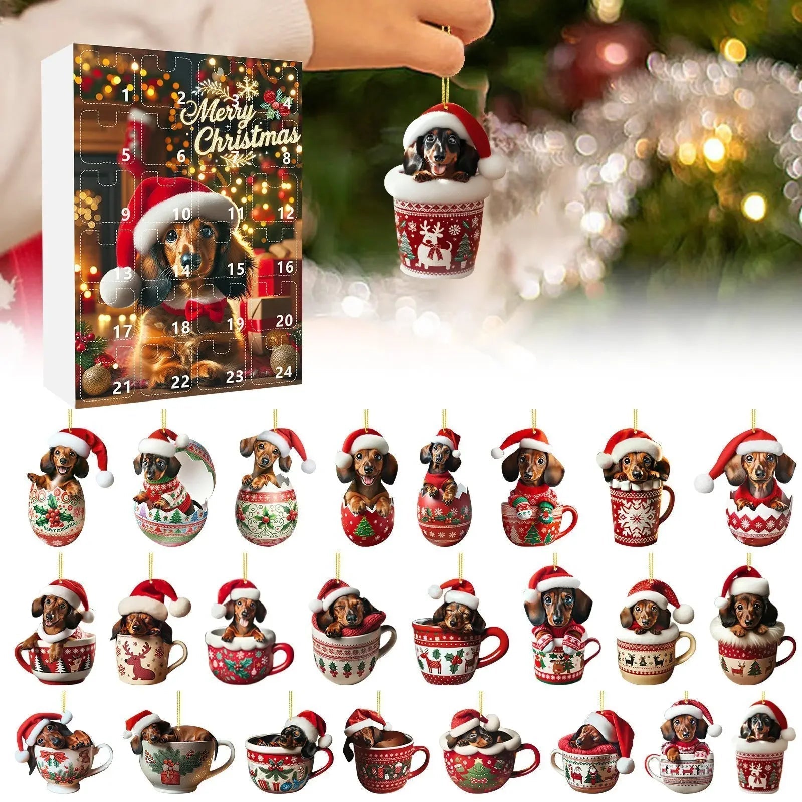 DachshundCharm | Playful Acrylic Dog Advent Calendar for Holiday Countdown 4
