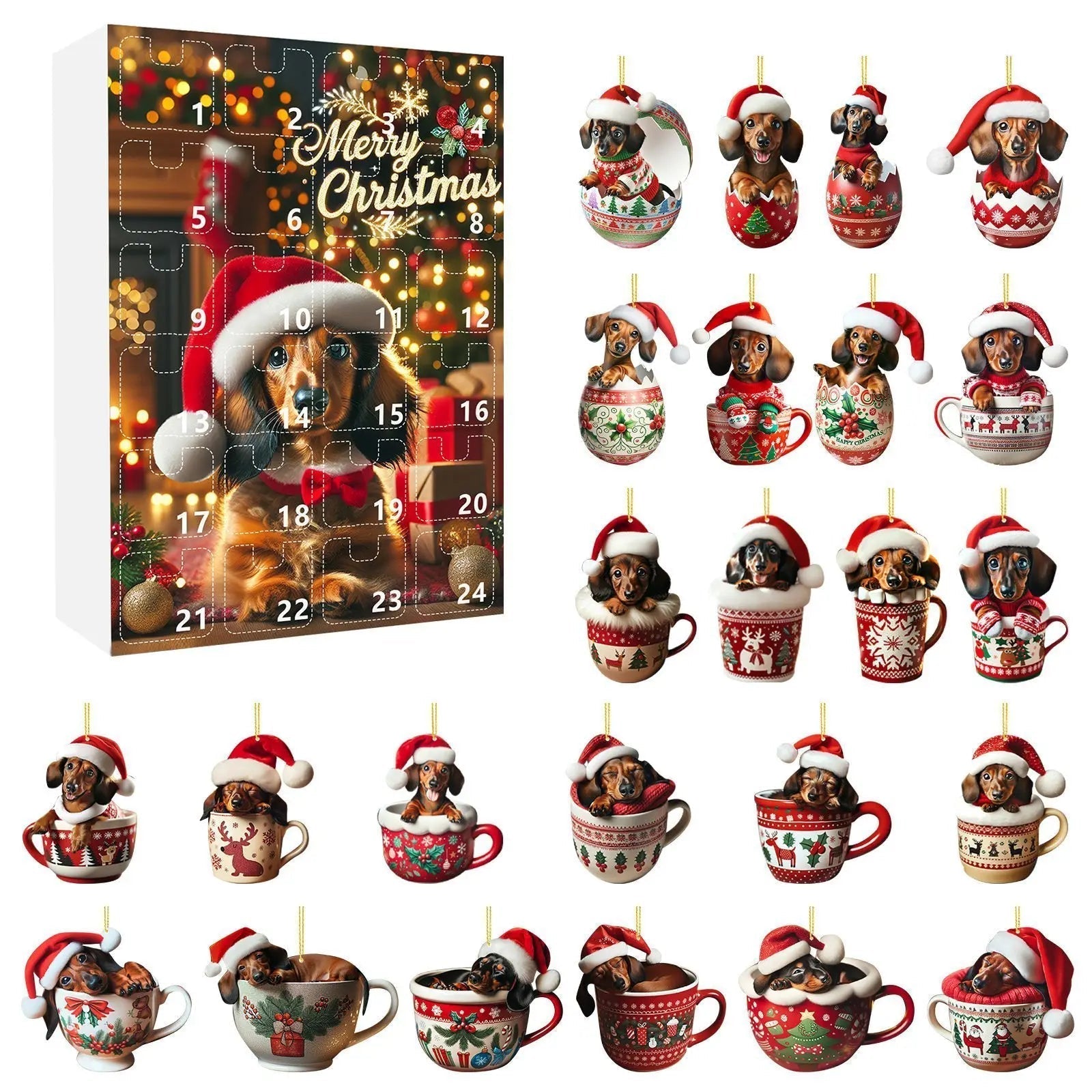 DachshundCharm | Playful Acrylic Dog Advent Calendar for Holiday Countdown 8