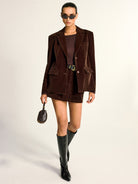 Destiny | Velvet Shawl Collar Blazer 1