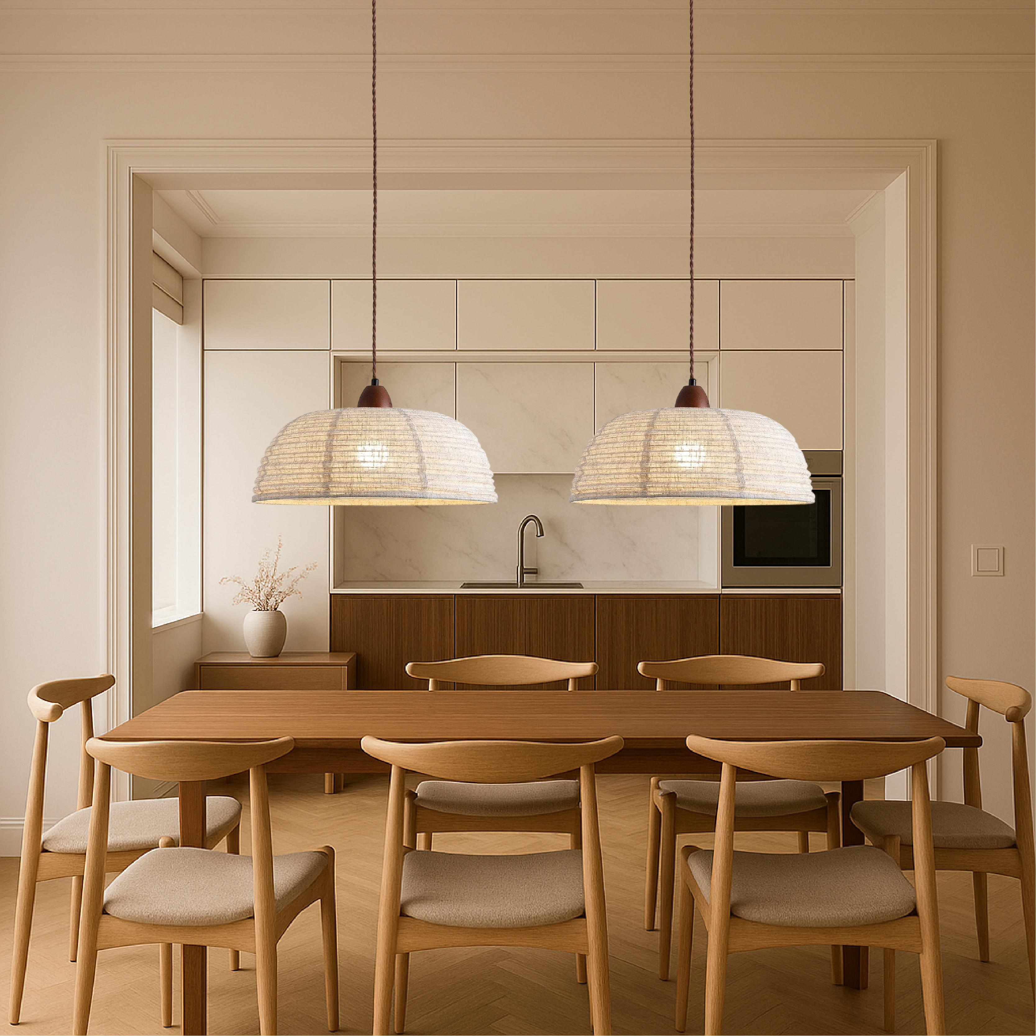 Elano | Retro Fabric Hanging Pendant Light for Cozy Spaces 1