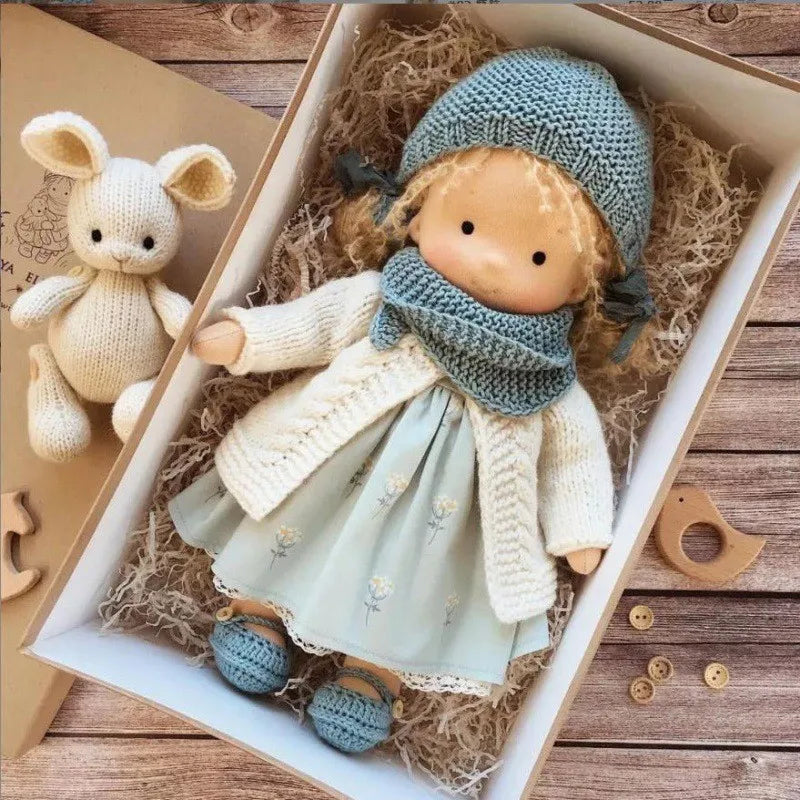 Elise | Handmade Waldorf Plush Doll – Soft Cotton Toy with Fabric Box | Sweet & Snuggly | For Children’s Birthday & Daily Fun 32