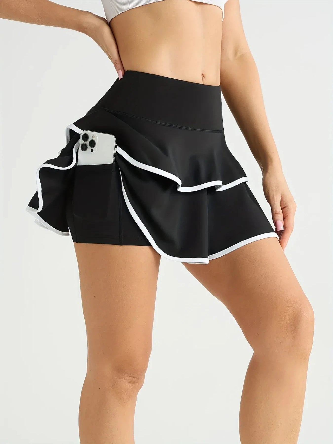 Emily | Sportlicher Hochtaillierter Skort Mit Taschen 1