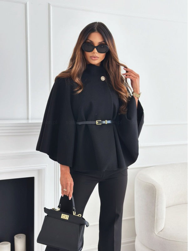Evelina | Chic Women's Cape Coat – Elegant Style with Sophisticated High Neck 1