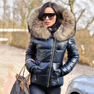 Fashionable Women’s Quilted Puffer Jacket – Insulated Slim Fit Coat with Faux Fur Hood for Winter 3