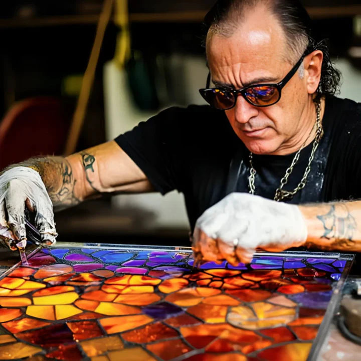 FelineGlow | Charming Artistic Stained Glass Table Lamp for Bedroom or Living Room 2