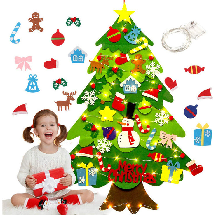 FeltJoy | Creative Interactive Christmas Decoration Wall Tree with Lights 1