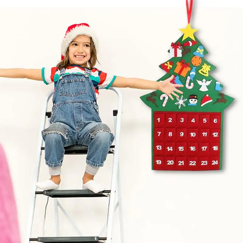 FeltTree | Charming Festive Advent Calendar with 24 Pockets for Christmas 4