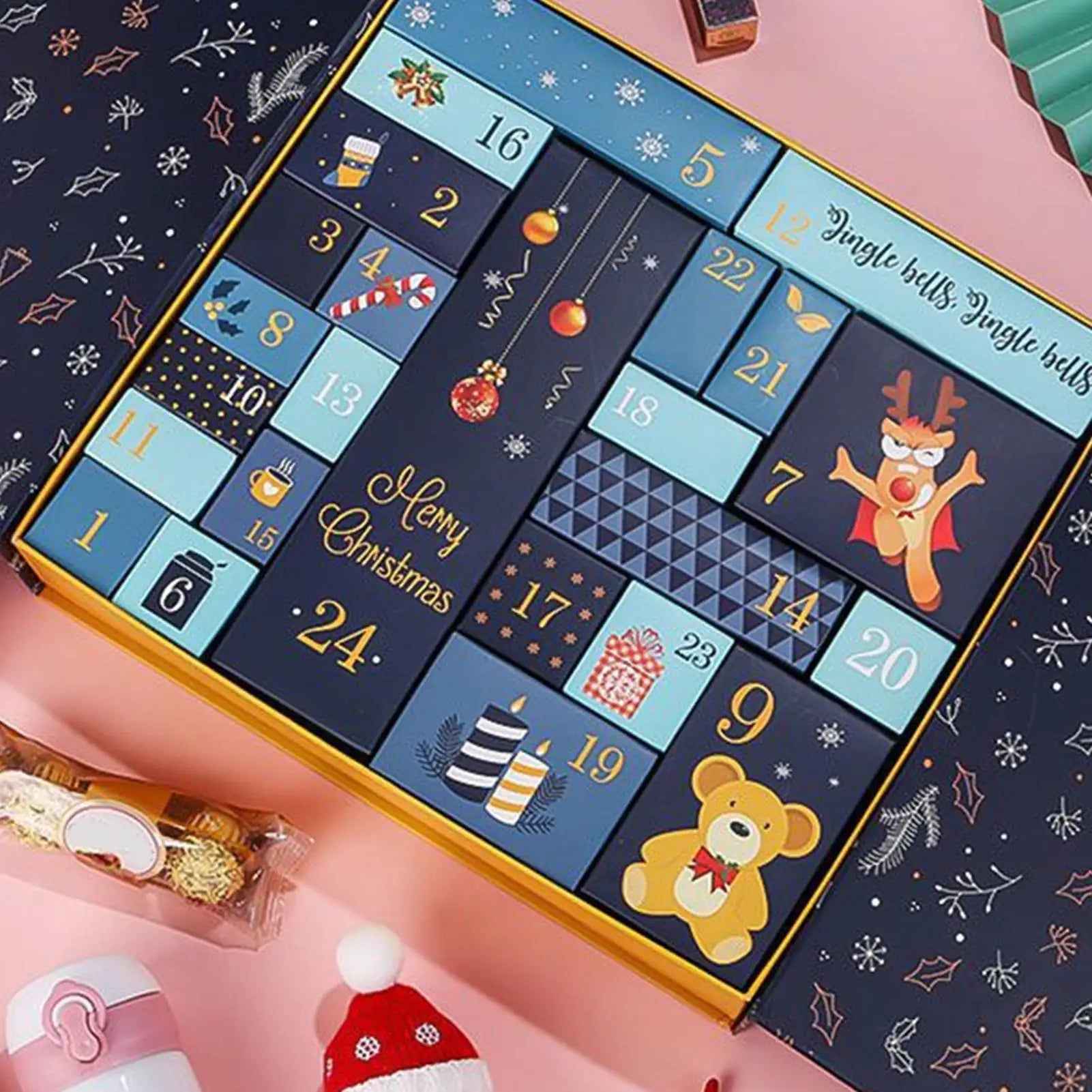 FestiveCraft | Handmade Advent Calendar with 24 Fillable Gift Boxes 1