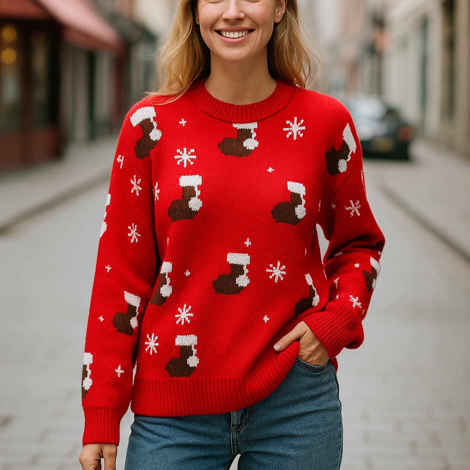 FestiveKnit | Cozy Relaxed Fit Womens Christmas Jumper for Holiday Cheer 1