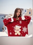 FestiveWarmth | Cozy Oversized Women's Christmas Jumper with Playful Motif 4