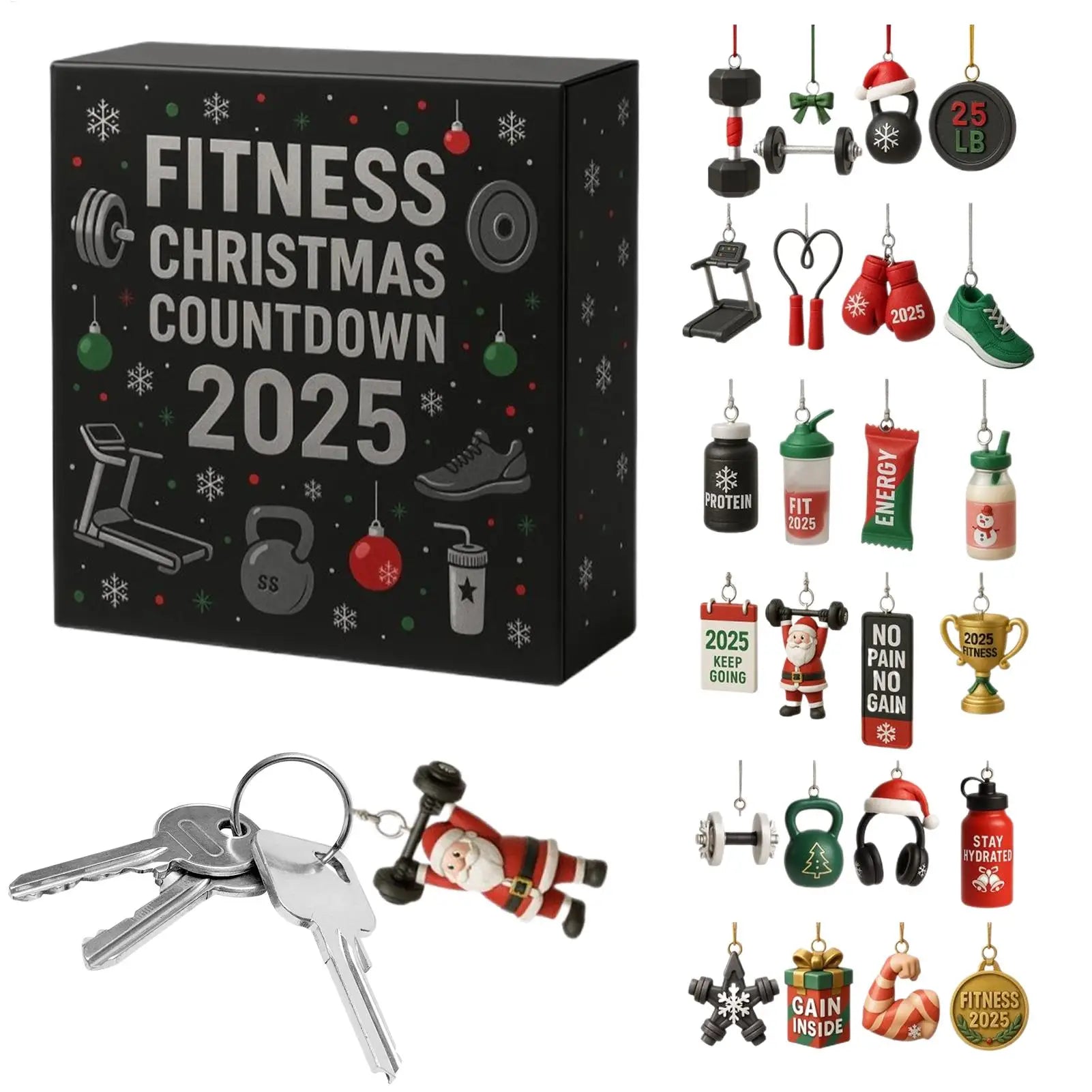 FitSpirit | Cheerful Acrylic Christmas Countdown Advent Calendar for Fitness Fans 5