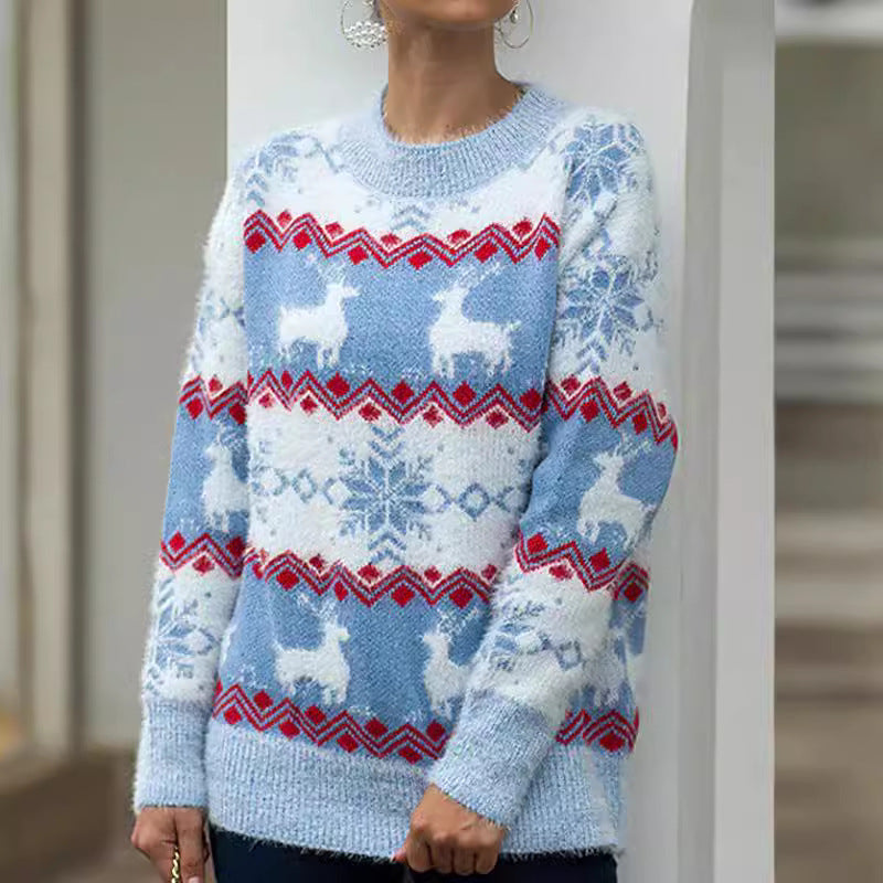 FrostyReindeer | Cozy Festive Women's Christmas Jumper with Reindeer Design 0