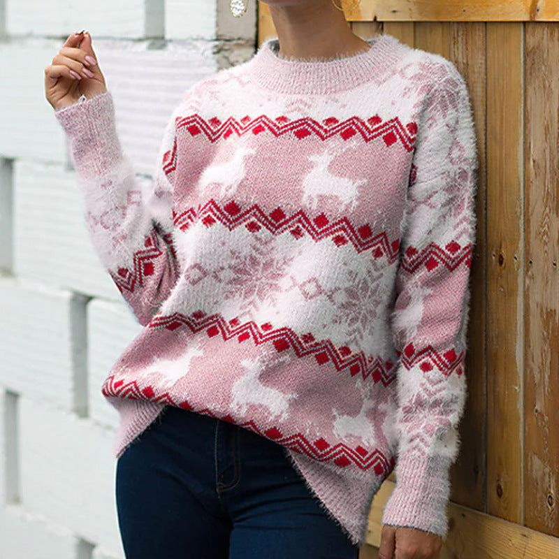 FrostyReindeer | Cozy Festive Women's Christmas Jumper with Reindeer Design 2
