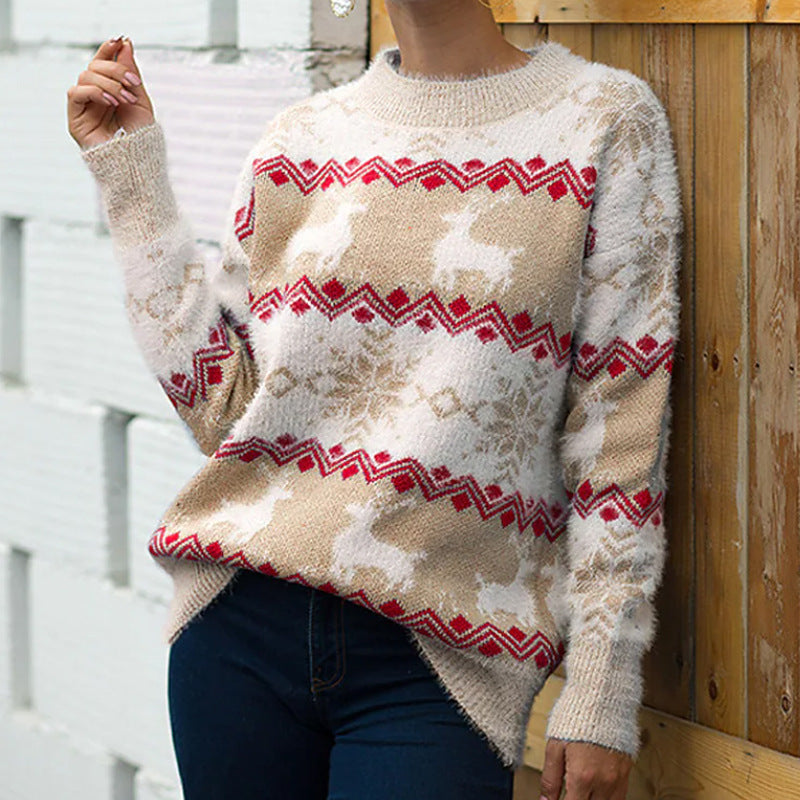 FrostyReindeer | Cozy Festive Women's Christmas Jumper with Reindeer Design 3