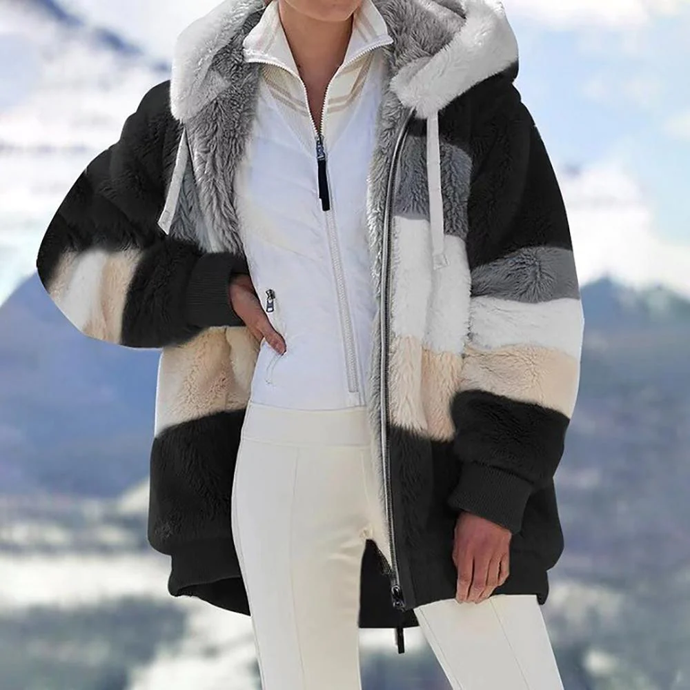 Giorgina | Women's Contrast Quilted Lambswool Winter Coat 3
