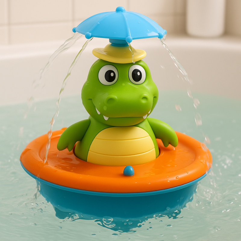 GlowGator | Light-Up Floating Crocodile Bath Toy with Water Sprayer 1