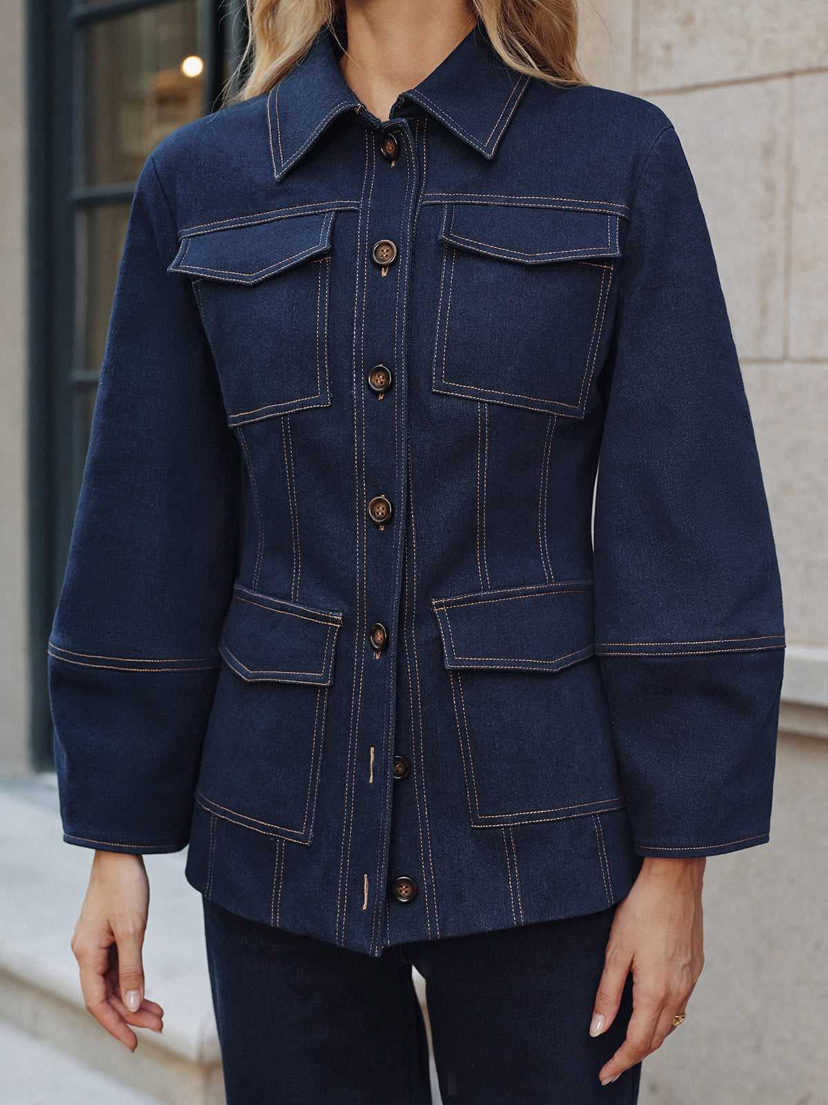 Heaven | Contrast Stitching Denim Jacket 4