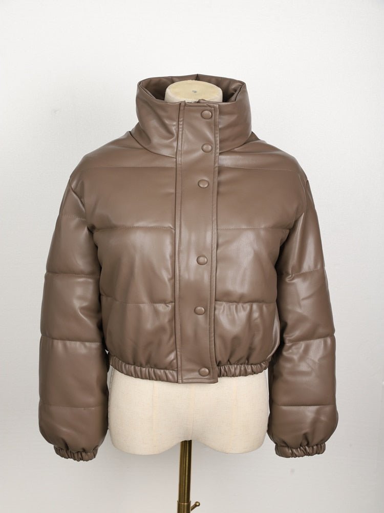 Hovis - Women's quilted jacket made of water-repellent leather 2