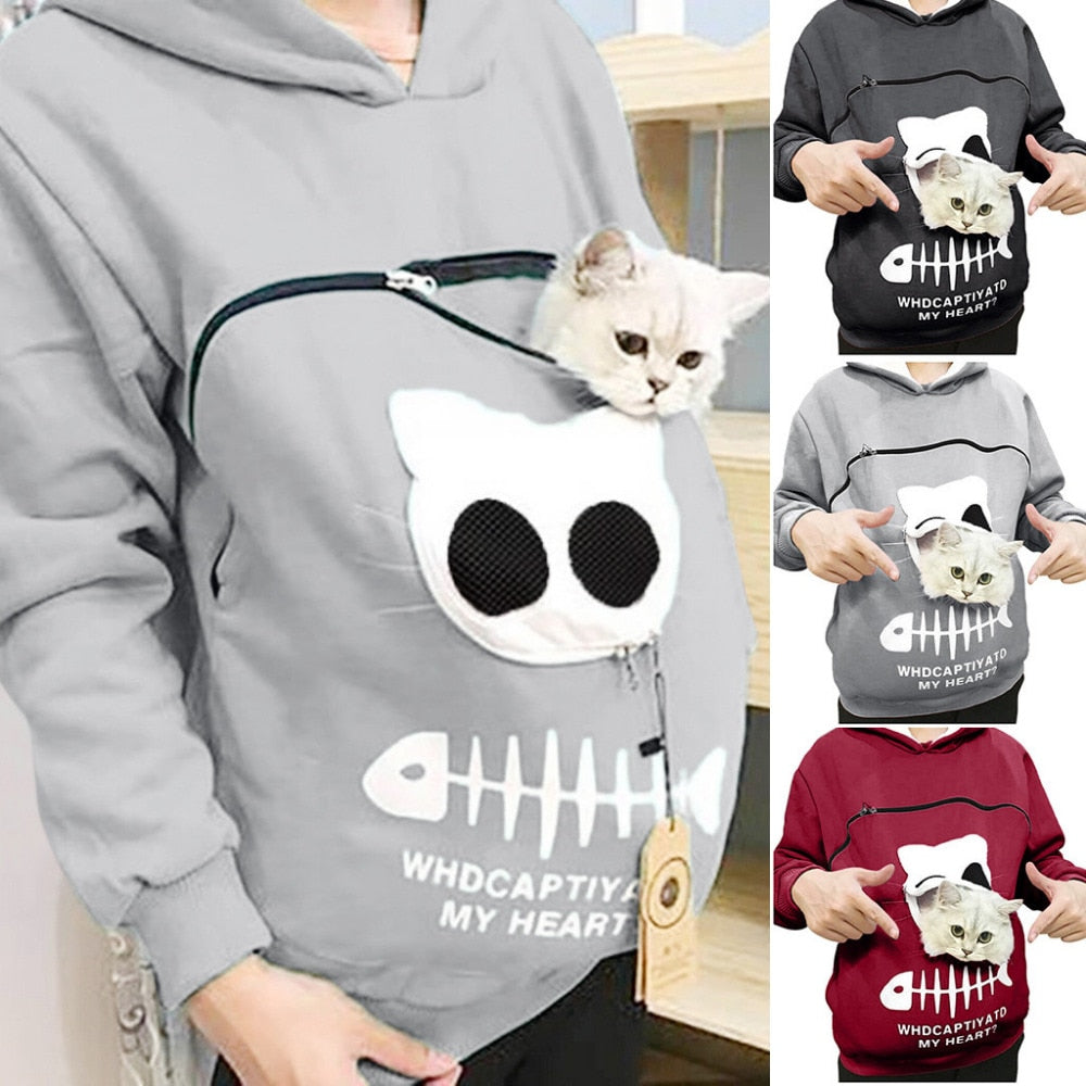Hug Pouch Sweater for Pet Lovers – Cozy Cotton Design with Removable Lining and Kangaroo Pocket 5