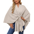 Isabella Wrap | Luxury Women's Wrap Poncho with Waistband 6