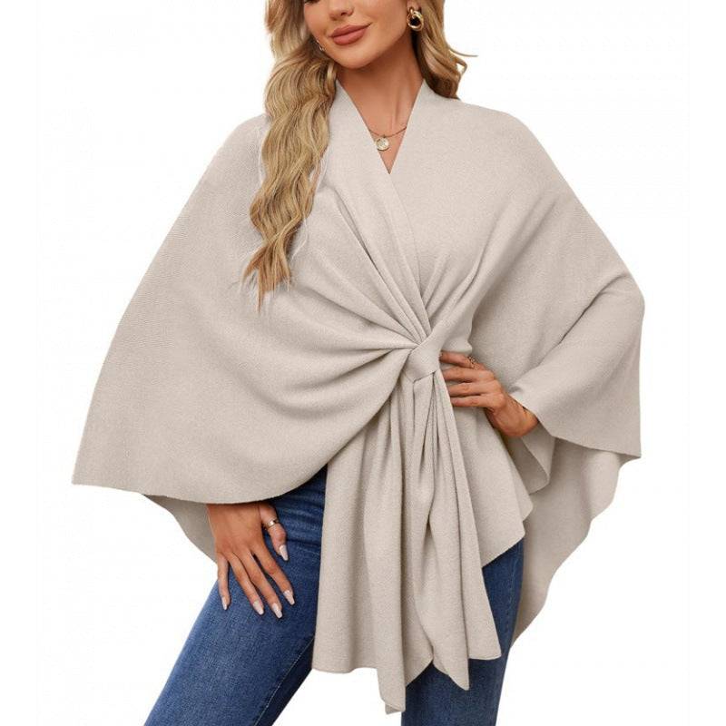Isabella Wrap | Luxury Women's Wrap Poncho with Waistband 6