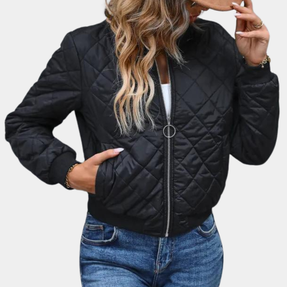 Ivory | Women's Full-Zip Bomber Winter Jacket 0